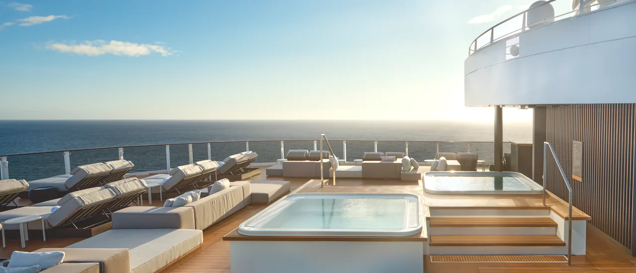 The Haven Hot Tub deck